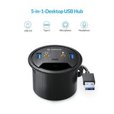 ORICO Desktop Power Grommet Multi-Function HUB - Black