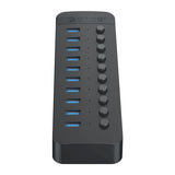 ORICO Multi-Port Hub With Individual Switches - 10-Ports / Black