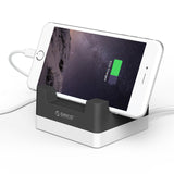 ORICO Smart Desktop Charger With Phone & Tablet Stand - 4 Port USB / 20W / Blue & White