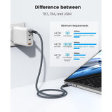 كابل بيانات ORICO Thunderbolt 4 - طوله متران / من النوع C - رمادي