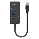 موزع USB من أوريكو - منفذ USB 3.0 ثلاثي المنافذ / منفذ LAN / أسود