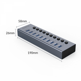 Orico BT2U3 10-Port USB3.0 Hub with Individual Switches Powered