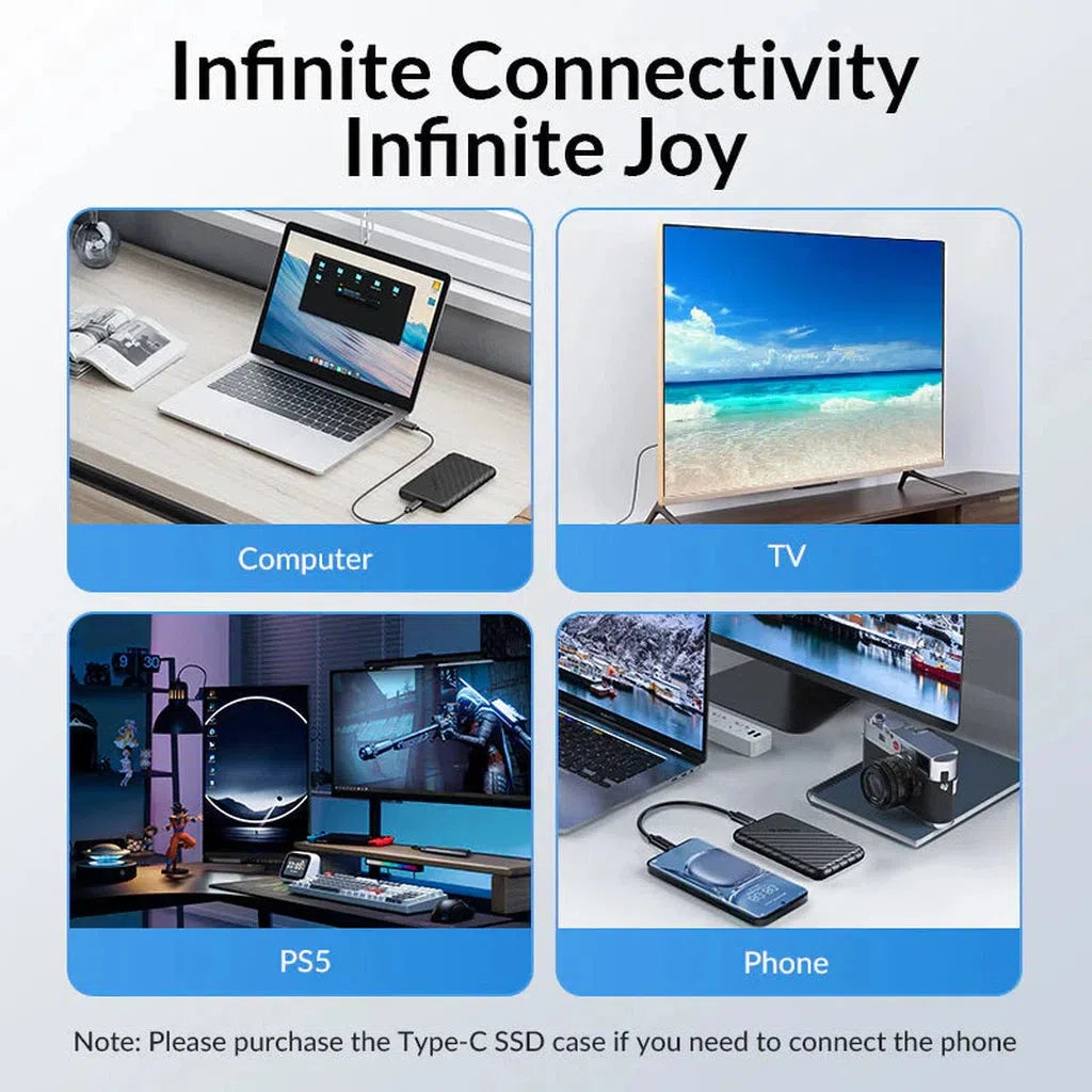 Orico Usb 2.5 Inch Hdd And Ssd External Enclosure-Case-ORICO-Star Light Kuwait