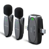 Porodo Dual Lavalier Microphone & Charging Case - Black
