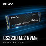 محرك أقراص الحالة الصلبة PNY CS2230 بسعة 1 تيرابايت من نوع M.2 NVMe PCIe Gen3x4، سرعة قراءة تصل إلى 3300 ميجابايت/ثانية، سرعة كتابة تصل إلى 2600 ميجابايت/ثانية