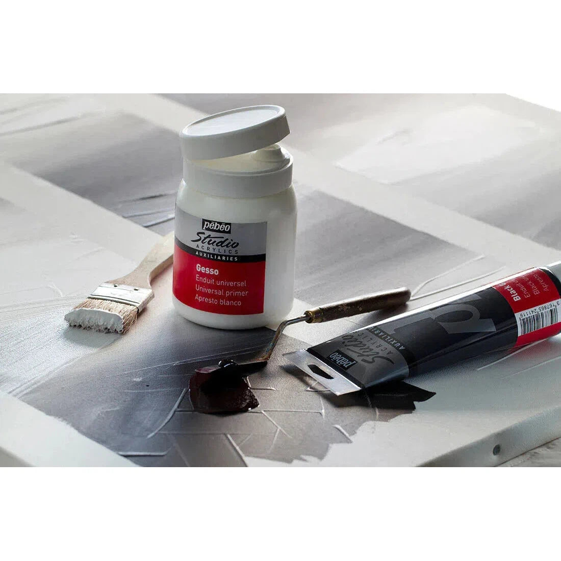 Pebeo Matt Gesso White Acrylics Auxiliaries - 250 Ml-Art Sets And Material-Pebeo-Star Light Kuwait