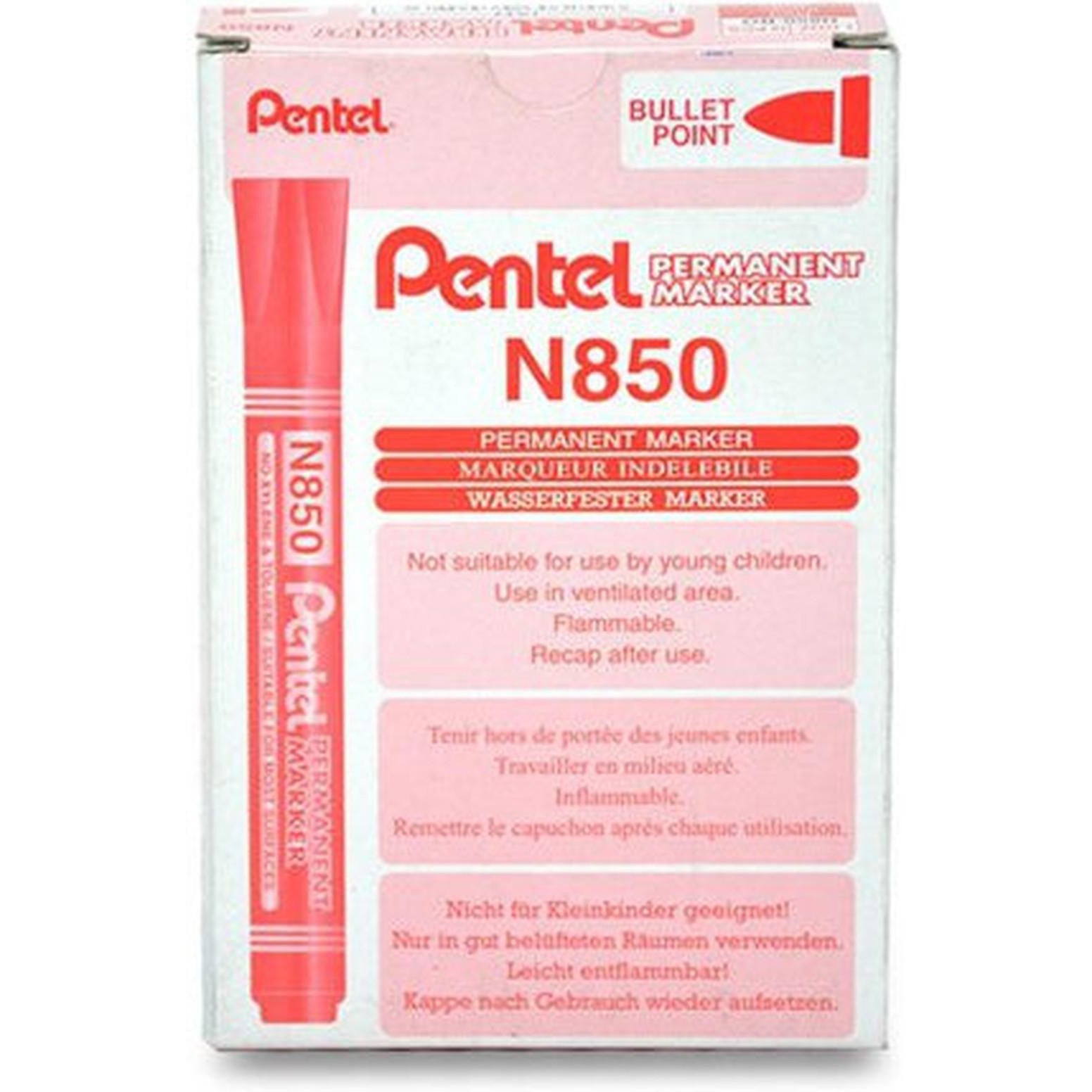 Pentel N850 Permanent Marker Bullet Tip 12Pcs/Pkt-Pens-Other-Red-Star Light Kuwait