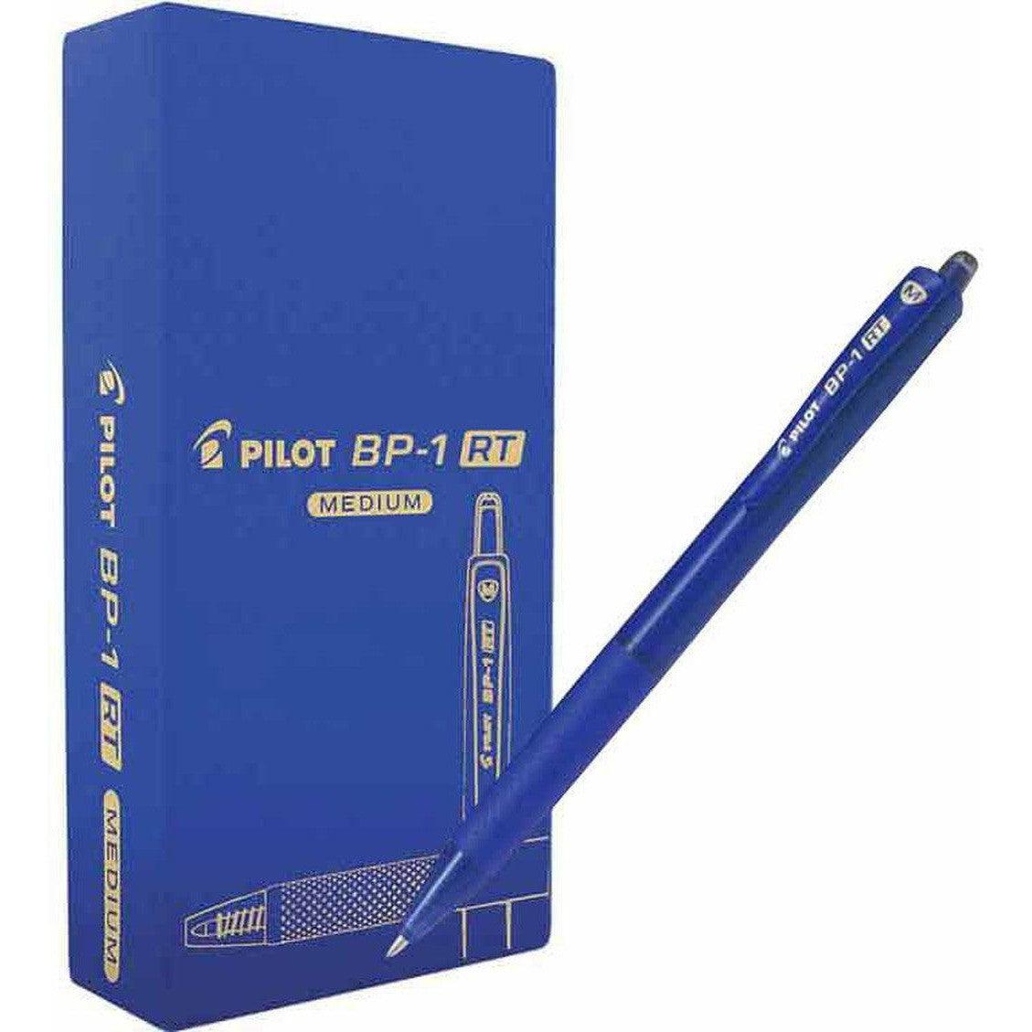 Pilot Retractable Ball Pen Bp 1Rt Pack Of 12-Pens-Pilot-Black-Star Light Kuwait