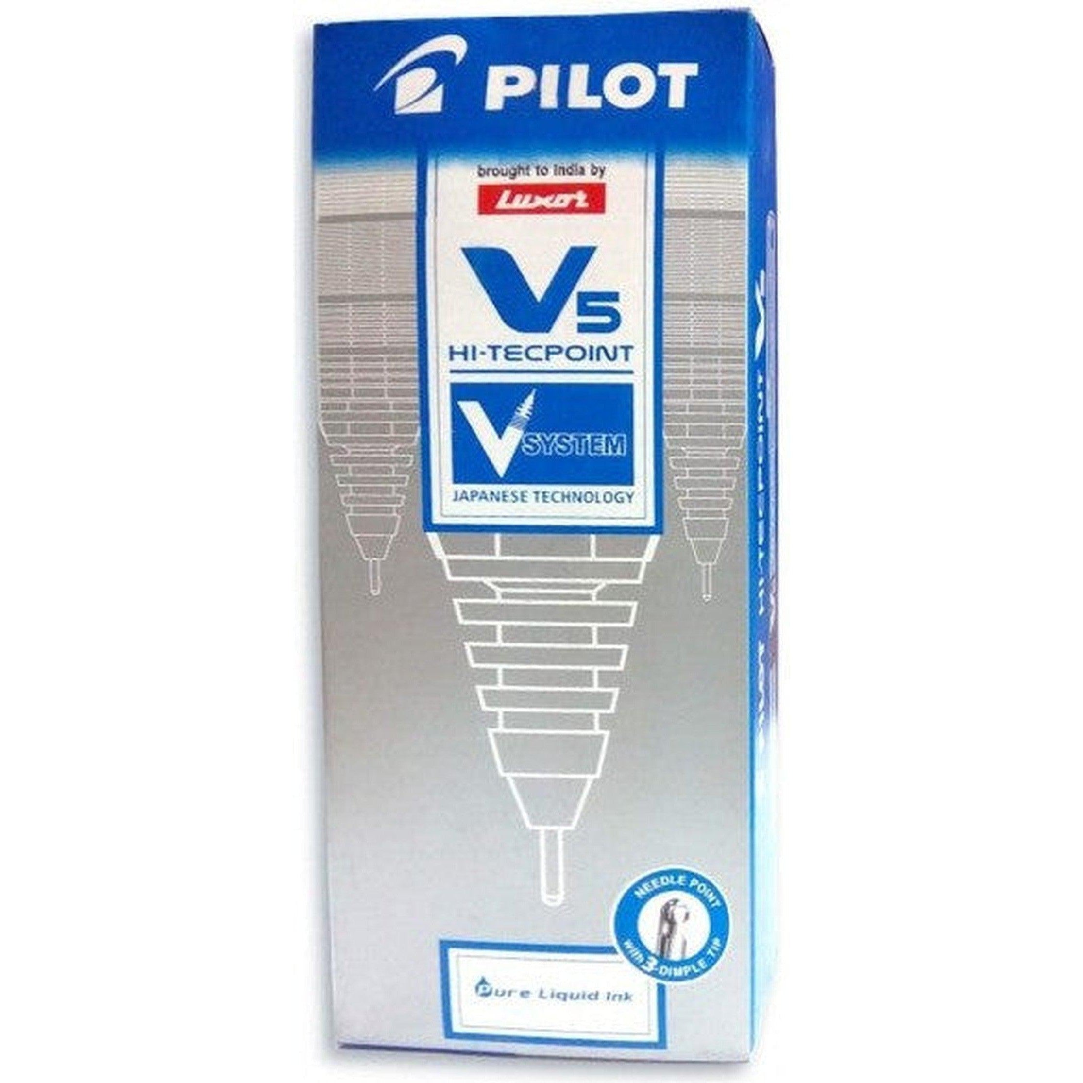 Pilot V5 Liquid Ink Rollerball 0.5 Mm Tip-Pens-Other-Box-Black-Star Light Kuwait