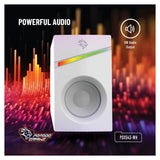 Porodo Gaming Gaming Stereo Wired Speakers Volume Knob Control - 1.1 Meter / 3.5mm Aux / USB - White