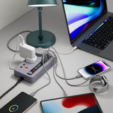 Porodo Multi-Port Power HUB 4 USB-A/USB-C Ultimate Home & Office Kit - 2Meter - Gray