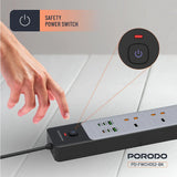 Porodo Power Strip - 3AC / 45W / 300W - Black