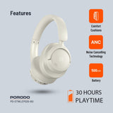 Porodo Soundtec Zen ANC Headphone - Wireless / Beige