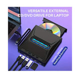 محرك أقراص ضوئية محمول، ناسخ أقراص DVD خارجي، منفذ مزدوج USB-A 3.0 / USB-C