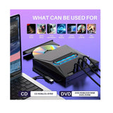 محرك أقراص ضوئية محمول، ناسخ أقراص DVD خارجي، منفذ مزدوج USB-A 3.0 / USB-C