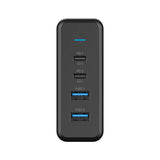 شاحن جداري متعدد المنافذ USB من باورولوجي بقوة 156 واط - 156 واط / USB-C / USB-A / أسود