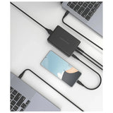 شاحن جداري متعدد المنافذ USB من باورولوجي بقوة 156 واط - 156 واط / USB-C / USB-A / أسود