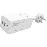 Powerology 65W Power StriP With Dual Power Sockets - White