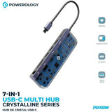 Powerology 7in1 USB-C Multi Hub Crystalline Series