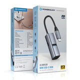 Powerology Aluminum Mini USB-C Hub - 4K HDMI / USB 3.0 / USB-C