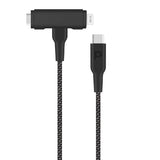 كابل Powerology MFI المضفر 2 في 1 C94 - من النوع C / Lightning / 1.2 متر / أسود