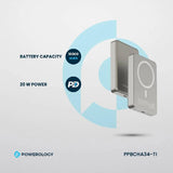 بنك الطاقة Powerology MagSafe - سعة 10000 مللي أمبير / 20 واط PD / تيتانيوم