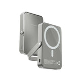 بنك الطاقة Powerology MagSafe Power Glass Surface - سعة 10000 مللي أمبير / منفذ Type-C / رمادي