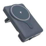 Powerology Power Bank With Magnetic Wireless Charger Car Mount - 5000mAh / USB / Type-C - Gray