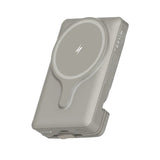 Powerology Power Bank With Magnetic Wireless Charger Car Mount - 5000mAh / USB / Type-C - Titanium