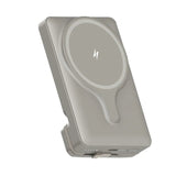 Powerology Power Bank With Magnetic Wireless Charger Car Mount - 5000mAh / USB / Type-C - Titanium