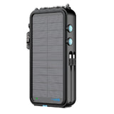 Powerology Solar Power Bank with FM Radio Speaker and Lights - 16000mAh / Black