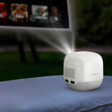 Powerology Mini Beam Portable Projector - DLP 720P / 100 ANSI lumens / HDMI/USB / 8700mAh / White