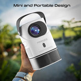 Promate 4K Ultra HD Wireless LCD Projector with Built-In Speaker & Monopod Stand