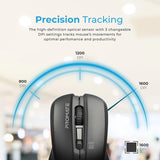 Promate Comfort Performance Wireless Ergonomic Mouse Black
