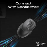 Promate EZGrip Ergonomic Wireless Mouse Black