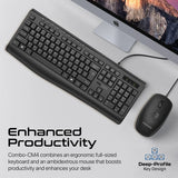 Promate ErgoComfort Wired Keyboard with Media Keys and 2400 DPI Mouse