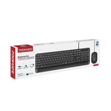 Promate Ergonomic Wired Slim Keyboard with Palm Rest and 2400 DPI Mouse