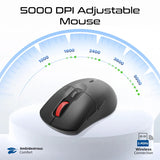 Promate Ergonomic Wireless Keyboard with Silent Keys and 5000DPI Mouse