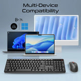 Promate Ergonomic Wireless Keyboard with Silent Keys and 5000DPI Mouse