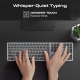Promate Full-Size Triple-Mode Slim Wireless Keyboard w/ Scissor Keys, & Multi-Device Connectivity