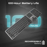 Promate Full-Size Triple-Mode Slim Wireless Keyboard w/ Scissor Keys, & Multi-Device Connectivity
