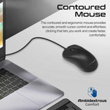 Promate Quiet Keys Wired Keyboard and 1200 DPI Mouse