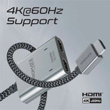 Promate Splitter Cable with Dual HDMI Ports 4K@60Hz HDMI
