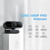 كاميرا ويب رابو C260 مع ميكروفون مانع للضوضاء - دقة 1080p FHD / USB - أسود
