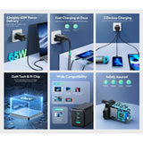 Ravpower RP-PC172 PD 65W 3-Port Wall Charger Black