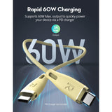 كابل Ravpower Rp-Cb1037 بقدرة 60 واط، طوله 1.2 متر، مزود بمنفذ USB 2.0، 3 أمبير، لون أصفر