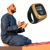 Rechargeable Digital Tasbih Ring with Five Counting Digits 22mm - Silver