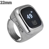 Rechargeable Digital Tasbih Ring with Five Counting Digits 22mm - Silver