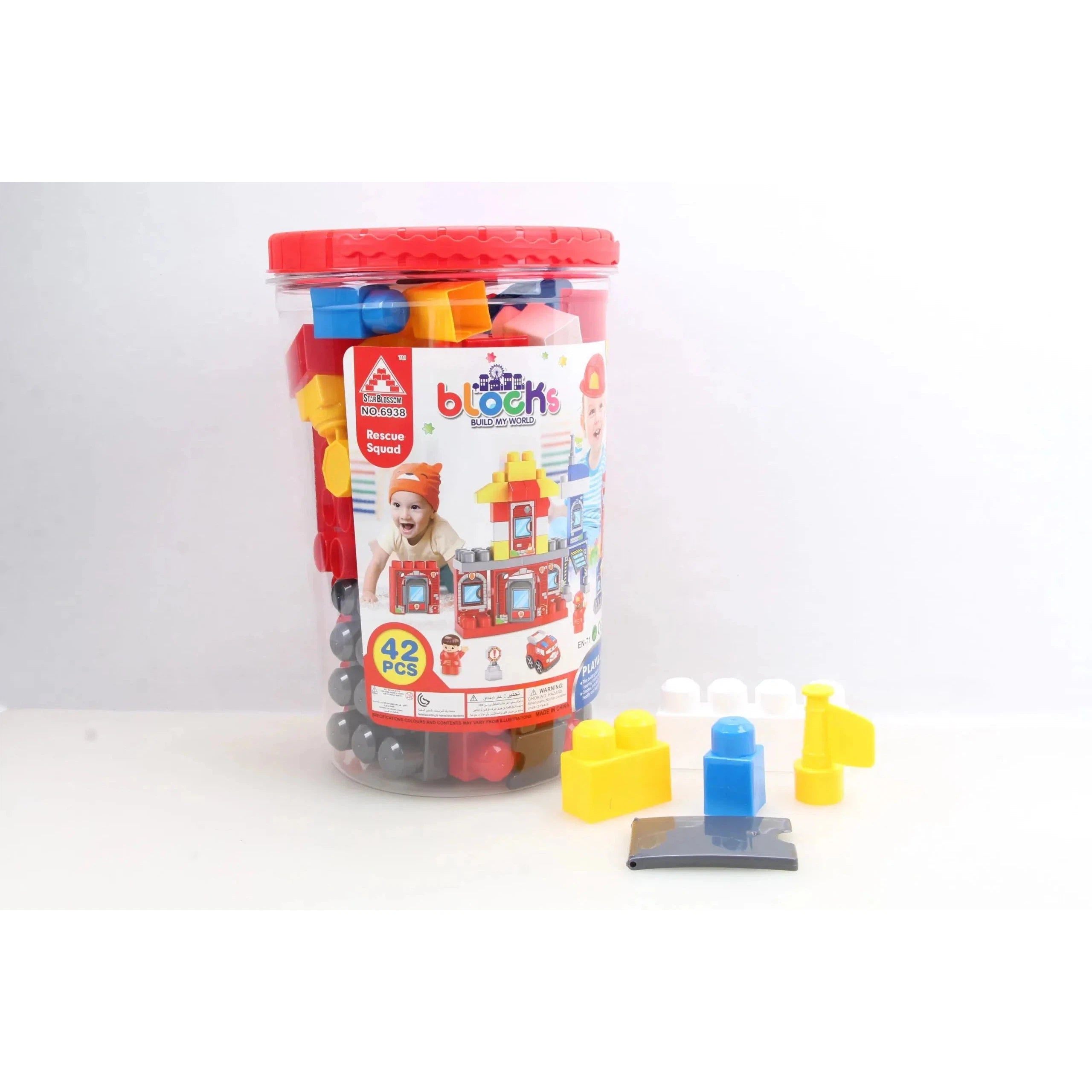Red Top Building Blocks Barrel Series Set Puzzle,42 Pieces-6938-Common Toys-Other-Star Light Kuwait