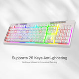 Redragon K512 Shiva RGB Backlit Membrane Wired Gaming Keyboard with Multimedia Keys-White